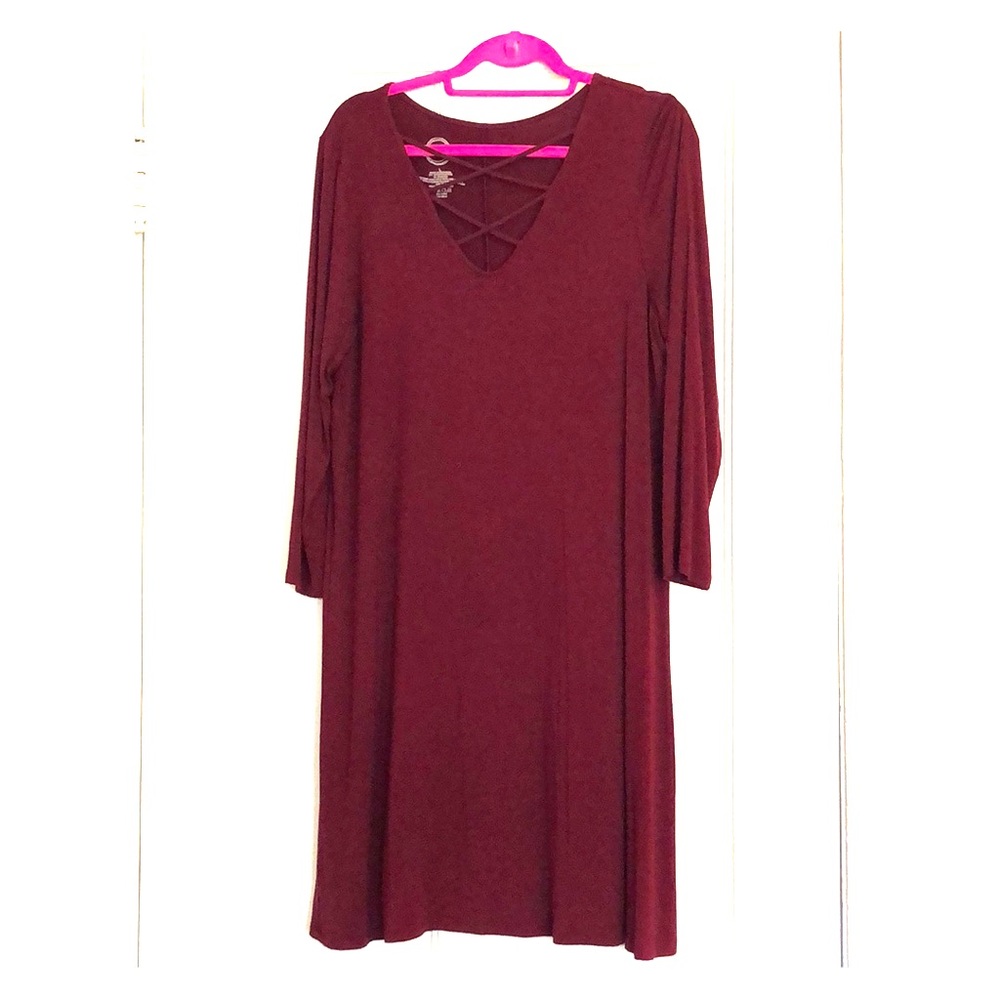 Size Laurie 24/7 Maurices Maroon T-shirt dress